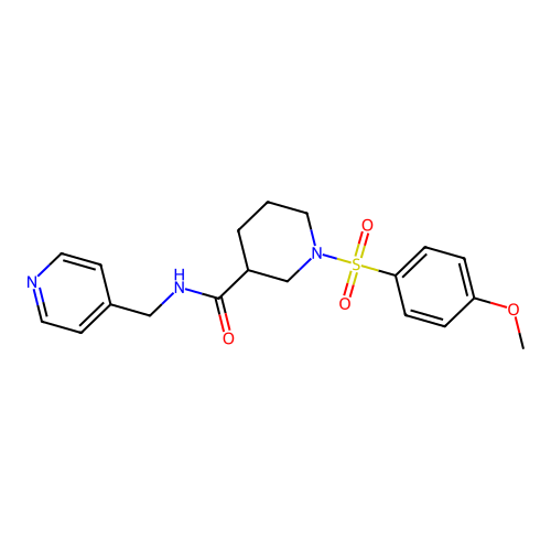 1-(4-methoxyphenyl)sulfonyl-N-(pyridin-4-ylmethyl)piperidine-3-carboxamide structure