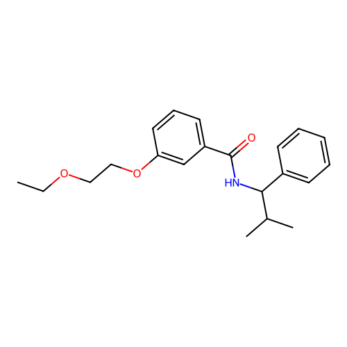3-(2-ethoxyethoxy)-N-(2-methyl-1-phenylpropyl)benzamide structure