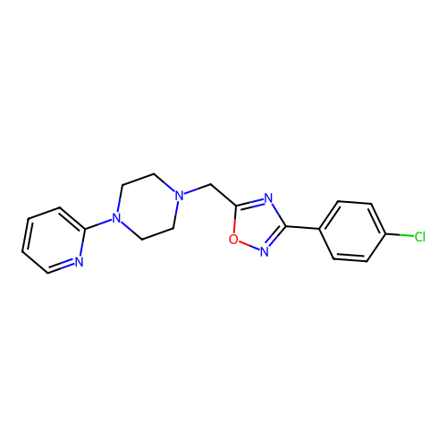 3-(4-Chlorophenyl)-5-[(4-pyridin-2-ylpiperazin-1-yl)methyl]-1,2,4-oxadiazole structure