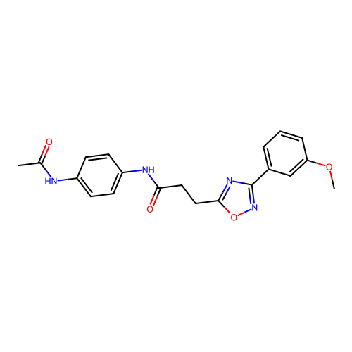 N-(4-acetamidophenyl)-3-[3-(3-methoxyphenyl)-1,2,4-oxadiazol-5-yl]propanamide structure