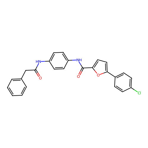 5-(4-chlorophenyl)-N-[4-[(2-phenylacetyl)amino]phenyl]furan-2-carboxamide structure