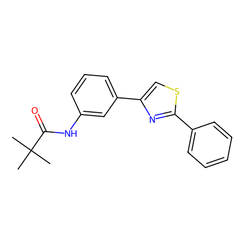 2,2-dimethyl-N-[3-(2-phenyl-1,3-thiazol-4-yl)phenyl]propanamide structure