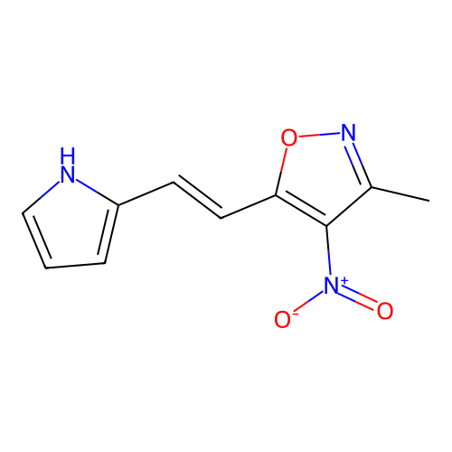 Isoxazole, 3-methyl-4-nitro-5-[2-(1H-pyrrol-2-yl)ethenyl]- structure