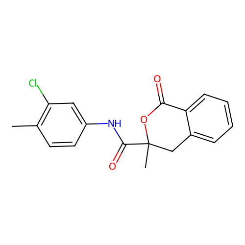 N-(3-chloro-4-methylphenyl)-3-methyl-1-oxo-4H-isochromene-3-carboxamide structure