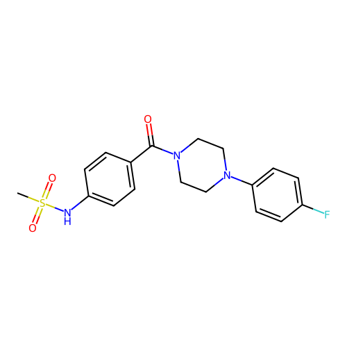 N-[4-[4-(4-fluorophenyl)piperazine-1-carbonyl]phenyl]methanesulfonamide structure