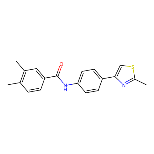 3,4-dimethyl-N-[4-(2-methyl-1,3-thiazol-4-yl)phenyl]benzamide structure