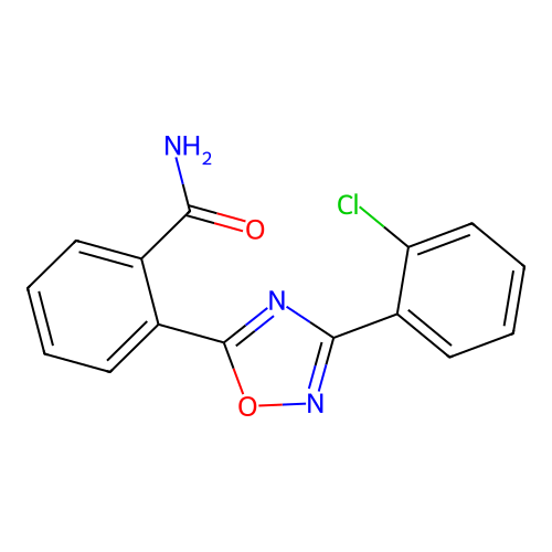 2-[3-(2-Chlorophenyl)-1,2,4-oxadiazol-5-yl]benzamide structure