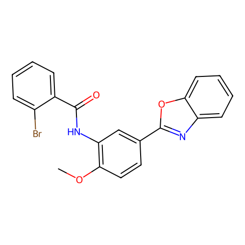 N-[5-(1,3-benzoxazol-2-yl)-2-methoxyphenyl]-2-bromobenzamide structure