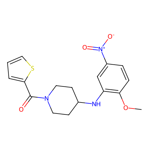 [4-(2-Methoxy-5-nitroanilino)piperidin-1-yl]-thiophen-2-ylmethanone structure