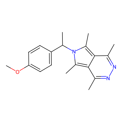 6-[1-(4-methoxyphenyl)ethyl]-1,4,5,7-tetramethyl-6H-pyrrolo[3,4-d]pyridazine structure