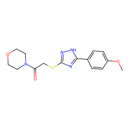 4-({[5-(4-methoxyphenyl)-4H-1,2,4-triazol-3-yl]thio}acetyl)morpholine structure