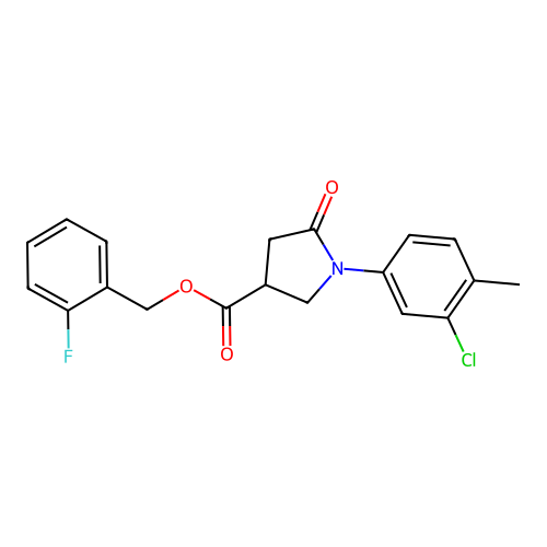 2-Fluorobenzyl 1-(3-chloro-4-methylphenyl)-5-oxopyrrolidine-3-carboxylate structure