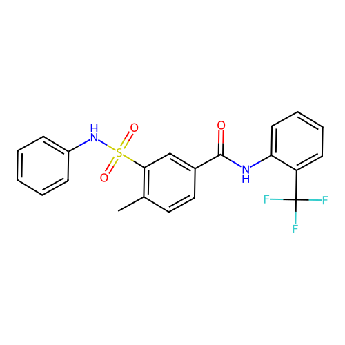 4-methyl-3-(phenylsulfamoyl)-N-[2-(trifluoromethyl)phenyl]benzamide structure