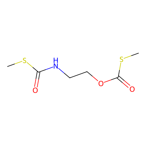 O-(2-{[Hydroxy(methylsulfanyl)methylidene]amino}ethyl) S-methyl carbonothioate structure