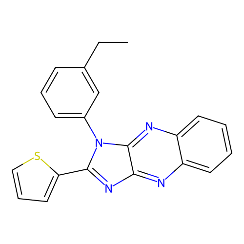 1-(3-ethylphenyl)-2-(thiophen-2-yl)-1H-imidazo[4,5-b]quinoxaline structure