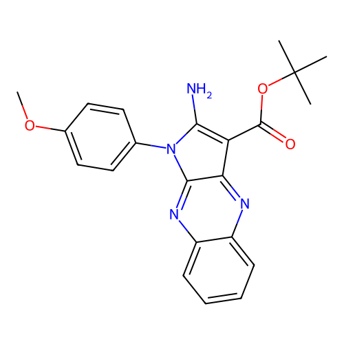 tert-butyl 2-amino-1-(4-methoxyphenyl)-1H-pyrrolo[2,3-b]quinoxaline-3-carboxylate structure
