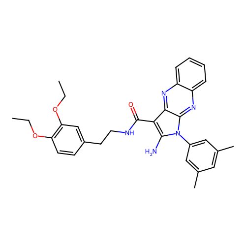 2-amino-N-(3,4-diethoxyphenethyl)-1-(3,5-dimethylphenyl)-1H-pyrrolo[2,3-b]quinoxaline-3-carboxamide structure