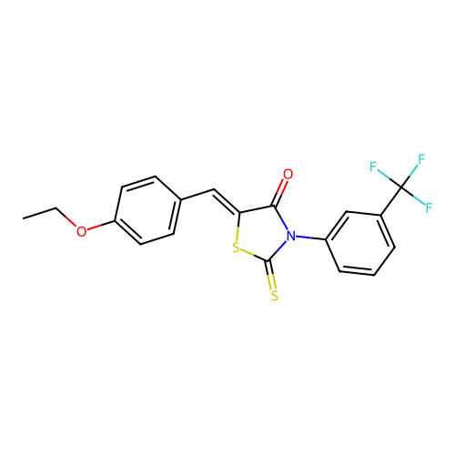 (Z)-5-(4-ethoxybenzylidene)-2-thioxo-3-(3-(trifluoromethyl)phenyl)thiazolidin-4-one structure