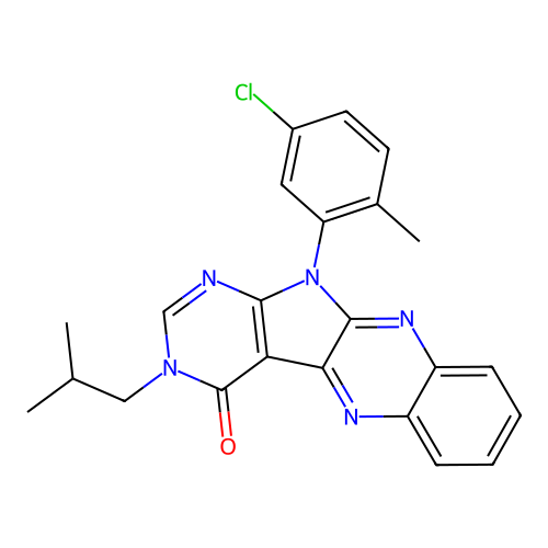 11-(5-chloro-2-methylphenyl)-3-isobutyl-3H-pyrimido[5',4':4,5]pyrrolo[2,3-b]quinoxalin-4(11H)-one structure