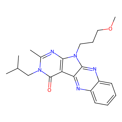 3-isobutyl-11-(3-methoxypropyl)-2-methyl-3H-pyrimido[5',4':4,5]pyrrolo[2,3-b]quinoxalin-4(11H)-one structure