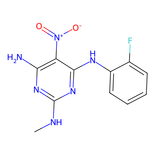[6-Amino-2-(methylamino)-5-nitropyrimidin-4-yl](2-fluorophenyl)amine structure