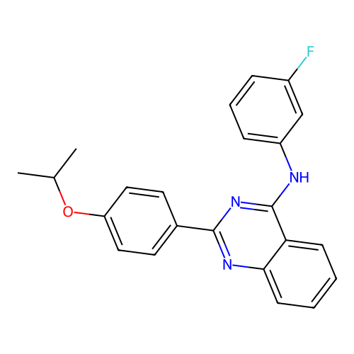 N-(3-fluorophenyl)-2-[4-(propan-2-yloxy)phenyl]quinazolin-4-amine structure
