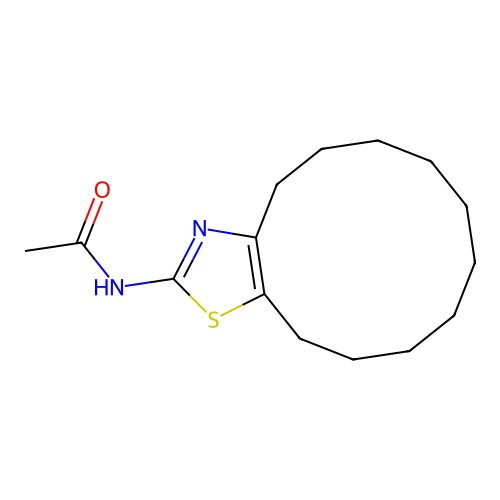 N-(4,5,6,7,8,9,10,11,12,13-decahydrocyclododeca[d][1,3]thiazol-2-yl)acetamide structure