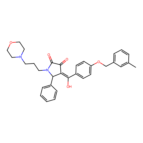 (4E)-4-(hydroxy{4-[(3-methylbenzyl)oxy]phenyl}methylidene)-1-[3-(morpholin-4-yl)propyl]-5-phenylpyrrolidine-2,3-dione structure