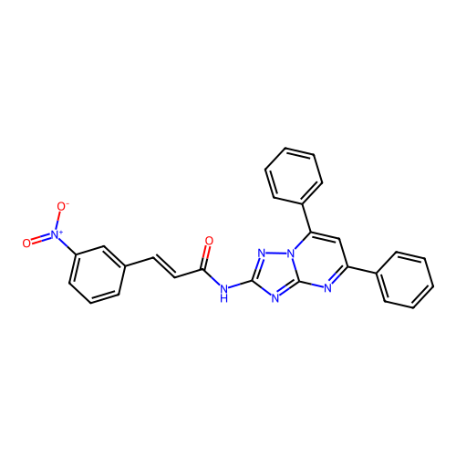 (E)-N-(5,7-diphenyl-[1,2,4]triazolo[1,5-a]pyrimidin-2-yl)-3-(3-nitrophenyl)acrylamide structure