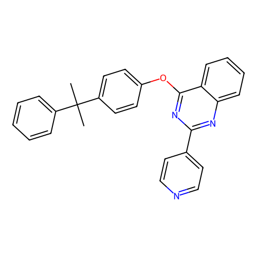4-(4-(2-Phenylpropan-2-yl)phenoxy)-2-(pyridin-4-yl)quinazoline structure