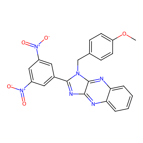 2-(3,5-dinitrophenyl)-1-(4-methoxybenzyl)-1H-imidazo[4,5-b]quinoxaline structure
