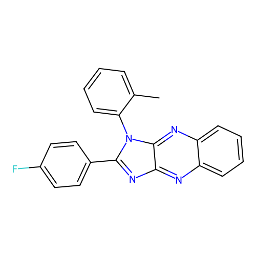 2-(4-fluorophenyl)-1-(2-methylphenyl)-1H-imidazo[4,5-b]quinoxaline structure