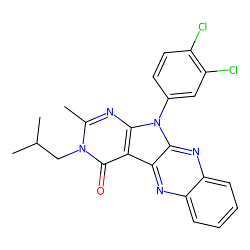 11-(3,4-dichlorophenyl)-3-isobutyl-2-methyl-3H-pyrimido[5',4':4,5]pyrrolo[2,3-b]quinoxalin-4(11H)-one structure