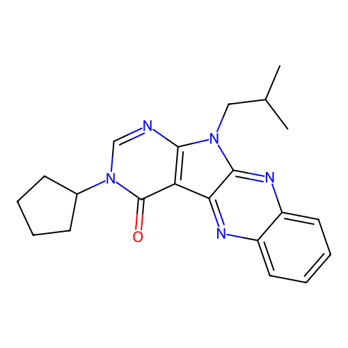 3-cyclopentyl-11-isobutyl-3H-pyrimido[5',4':4,5]pyrrolo[2,3-b]quinoxalin-4(11H)-one structure