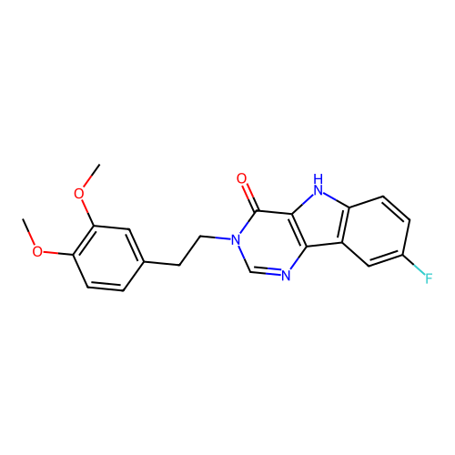 3-(3,4-dimethoxyphenethyl)-8-fluoro-3H-pyrimido[5,4-b]indol-4(5H)-one structure