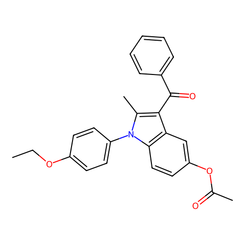 1-(4-ethoxyphenyl)-2-methyl-3-(phenylcarbonyl)-1H-indol-5-yl acetate structure