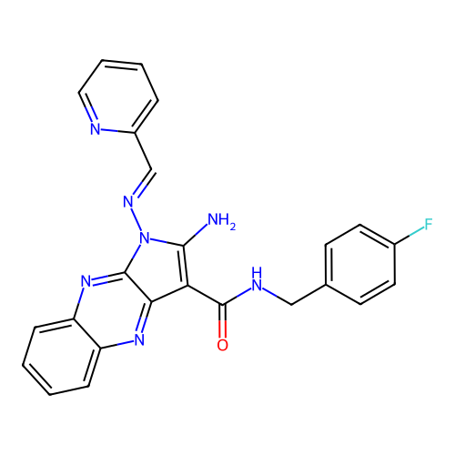 C24H18FN7O structure