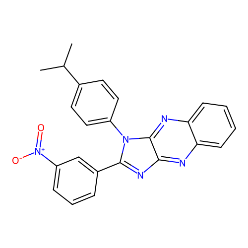 2-(3-nitrophenyl)-1-[4-(propan-2-yl)phenyl]-1H-imidazo[4,5-b]quinoxaline structure