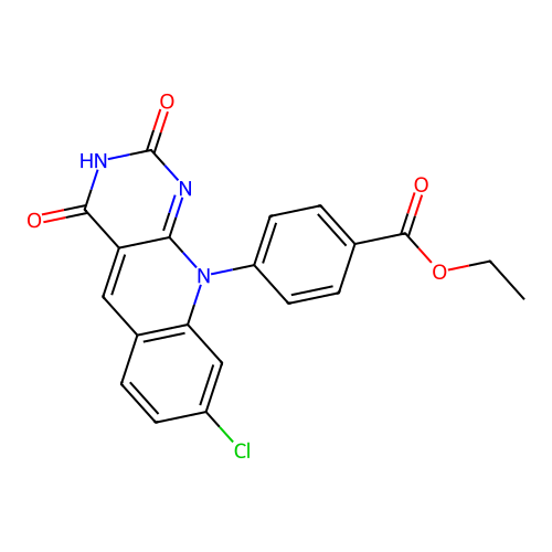 ethyl 4-(8-chloro-2,4-dioxo-3,4-dihydropyrimido[4,5-b]quinolin-10(2H)-yl)benzoate structure