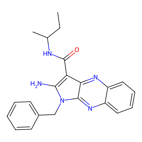 2-amino-1-benzyl-N-(butan-2-yl)-1H-pyrrolo[2,3-b]quinoxaline-3-carboxamide structure
