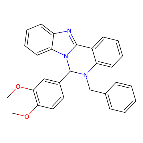 5-Benzyl-6-(3,4-dimethoxyphenyl)-5,6-dihydrobenzimidazo[1,2-c]quinazoline structure