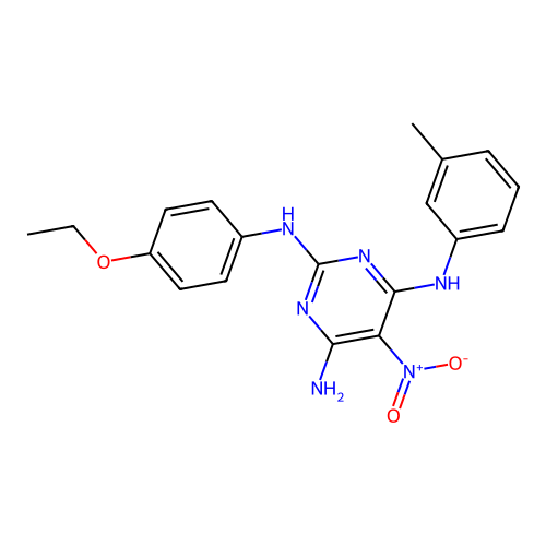 {6-Amino-2-[(4-ethoxyphenyl)amino]-5-nitropyrimidin-4-yl}(3-methylphenyl)amine structure