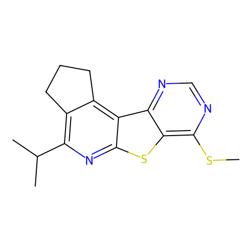 4-isopropyl-7-(methylthio)-2,3-dihydro-1H-cyclopenta[4',5']pyrido[3',2':4,5]thieno[3,2-d]pyrimidine structure