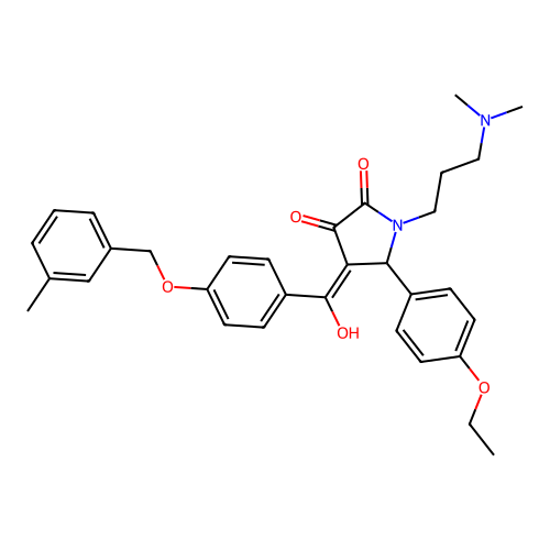 (4E)-1-[3-(dimethylamino)propyl]-5-(4-ethoxyphenyl)-4-(hydroxy{4-[(3-methylbenzyl)oxy]phenyl}methylidene)pyrrolidine-2,3-dione structure
