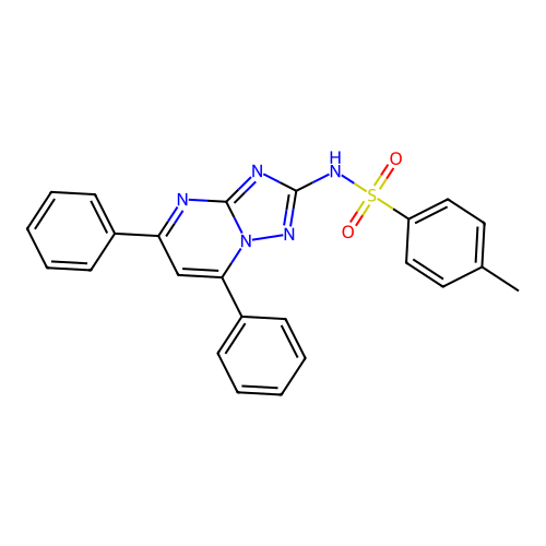 N-(5,7-diphenyl-[1,2,4]triazolo[1,5-a]pyrimidin-2-yl)-4-methylbenzenesulfonamide structure