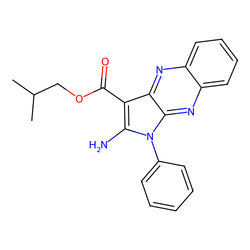 2-methylpropyl 2-amino-1-phenyl-1H-pyrrolo[2,3-b]quinoxaline-3-carboxylate structure