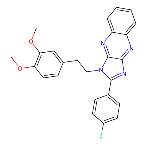 1-[2-(3,4-dimethoxyphenyl)ethyl]-2-(4-fluorophenyl)-1H-imidazo[4,5-b]quinoxaline structure