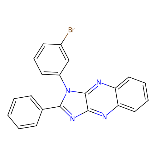 1-(3-bromophenyl)-2-phenyl-1H-imidazo[4,5-b]quinoxaline structure
