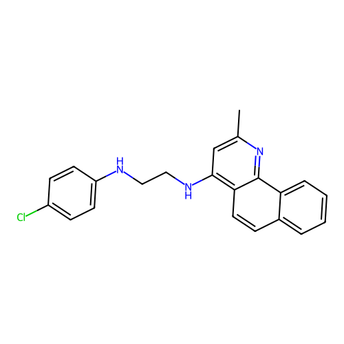 N-(4-chlorophenyl)-N'-(2-methylbenzo[h]quinolin-4-yl)ethane-1,2-diamine structure