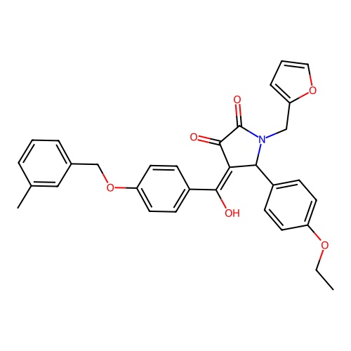 (4E)-5-(4-ethoxyphenyl)-1-(furan-2-ylmethyl)-4-(hydroxy{4-[(3-methylbenzyl)oxy]phenyl}methylidene)pyrrolidine-2,3-dione structure